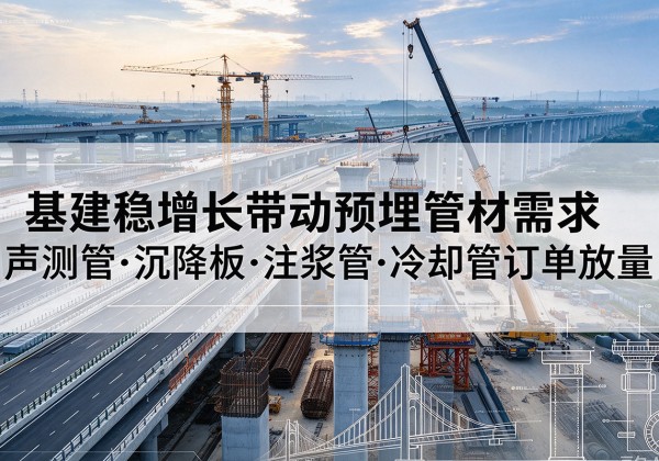 宛城基建稳增长带动预埋监测管材需求，声测管、沉降板、注浆管订单持续放量